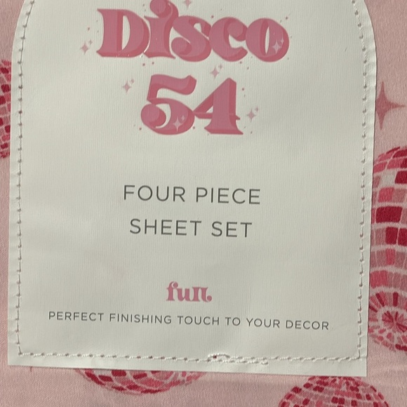 NWT! DISCO 54 FULL SIZE PINK DISCO BALL SHEET SET - Picture 2 of 7